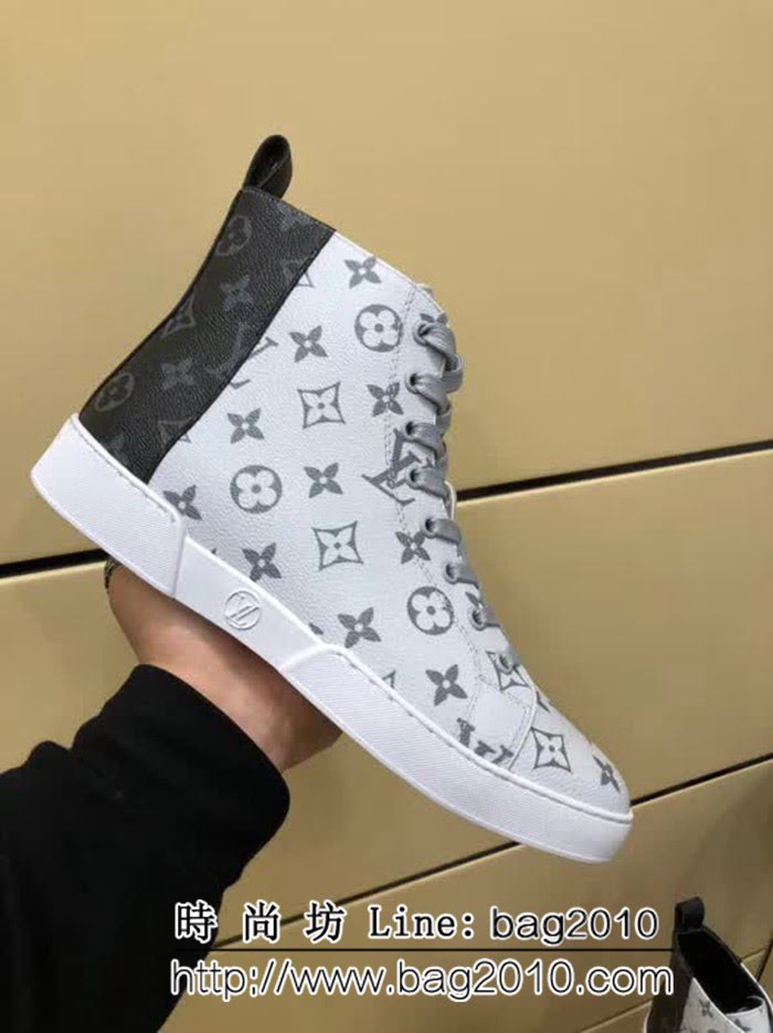 路易威登LV 專櫃新款原版牛皮配老花高幫男士休閒鞋 8FX2220